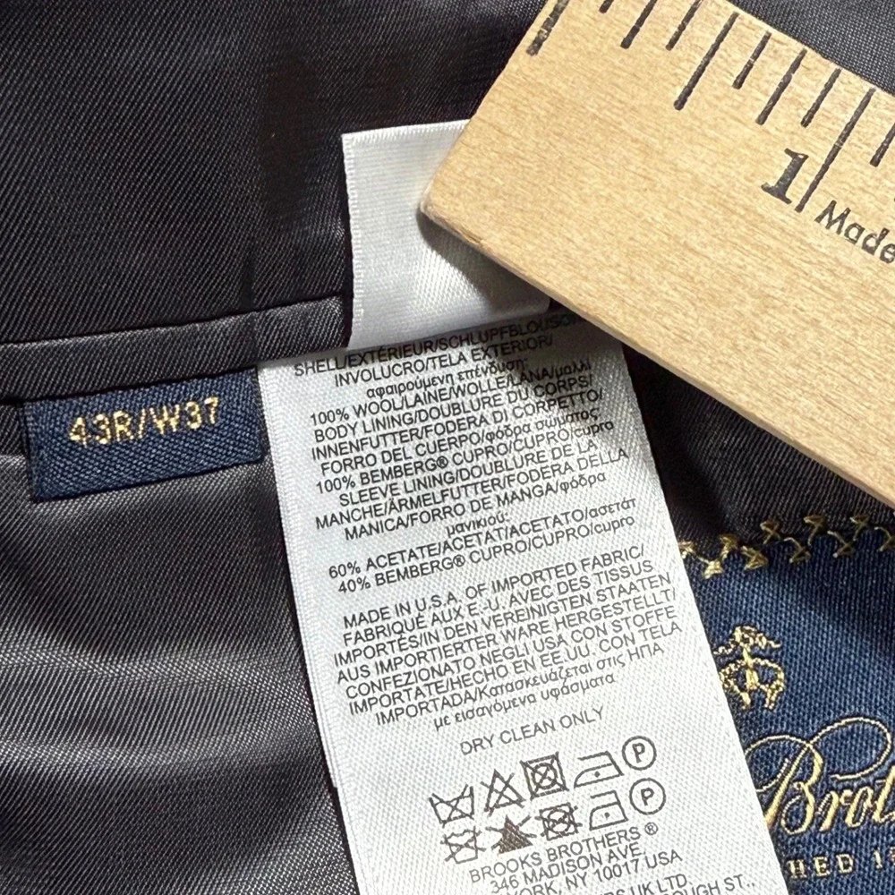 Brooks Brothers Trabaldo Togna Blazer Men 43R Grey Regent Estrato Wool SportCoat